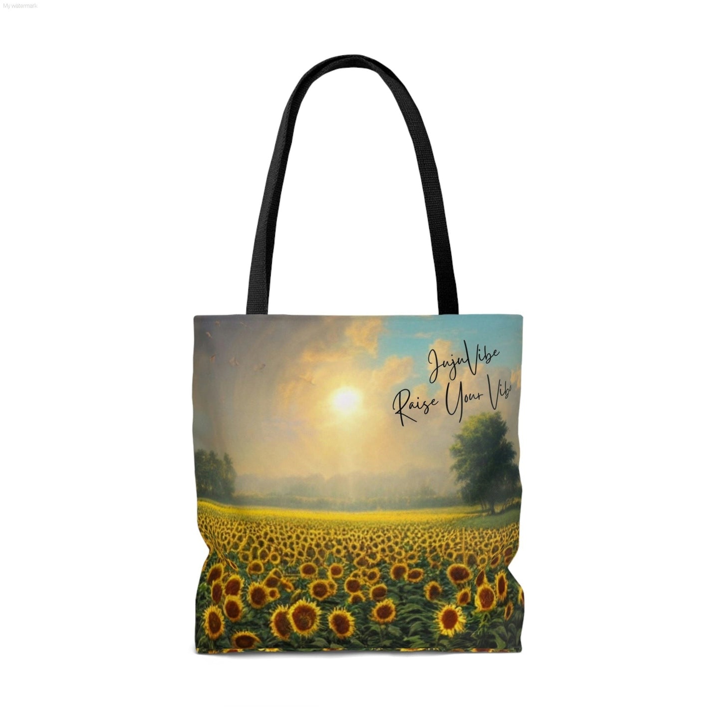 Sunflower Raise Your Vibe Tote Bag (AOP)-JujuVibe