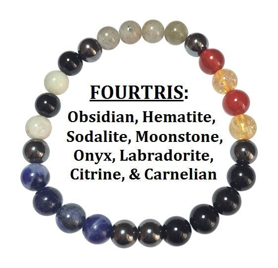 FourTris: Divergence of Gemstones Energy Stretch Bracelet