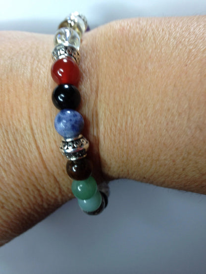 Prosperity: Symphony of Gemstone Beads with Prosperous Energies Stretch Bracelet